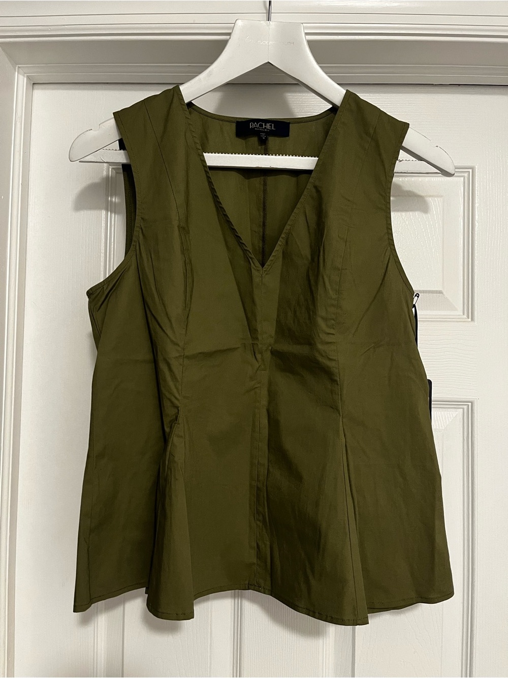 Olive Green V-Neck Sleeveless Top
